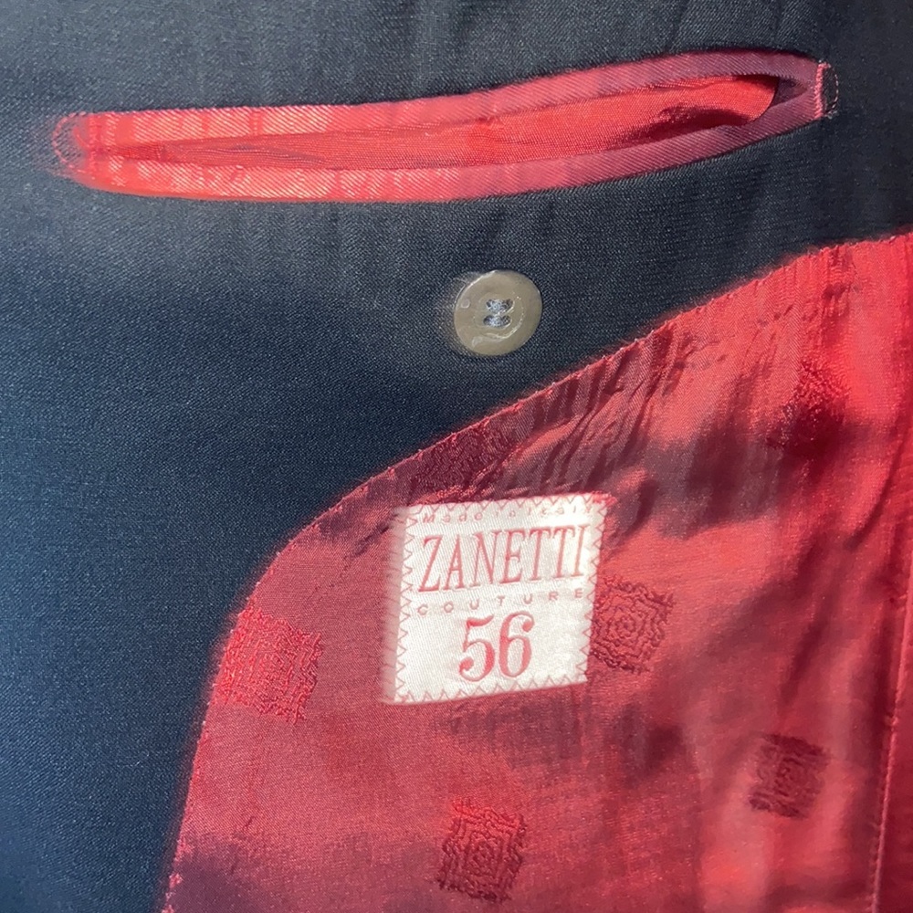 Zanetti Solid Black Two-Button Suit - image 4